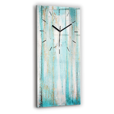 Horloge verticale en verre Planches bleues