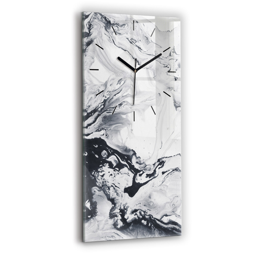 Horloge murale verticale Marbre abstrait à l'encre
