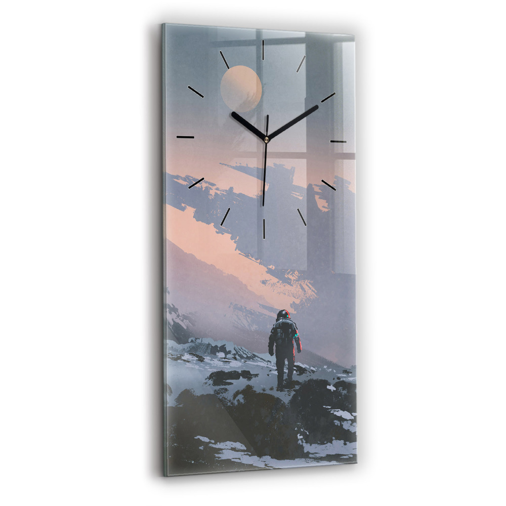Horloge verticale en verre Astronautes Voie lactée