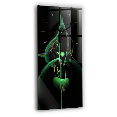 Horloge rectangulaire verticale Abstraction verte
