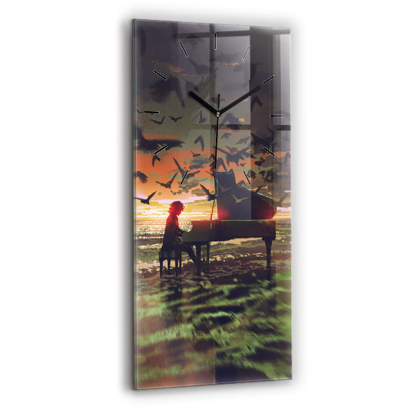 Horloge murale en verre rectangulaire Concert sur la plage