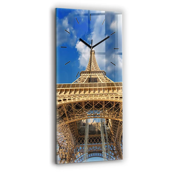 Horloge murale verticale France Tour Eiffel