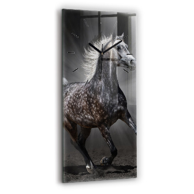 Horloge verticale en verre Cheval au galop