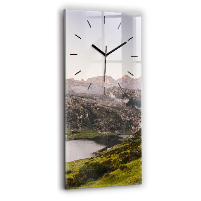 Horloge rectangulaire verticale Lac et montagnes des Pyrénées
