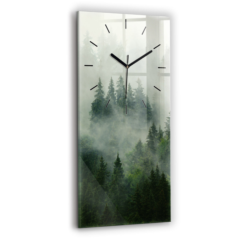 Horloge murale verticale Forêt brumeuse