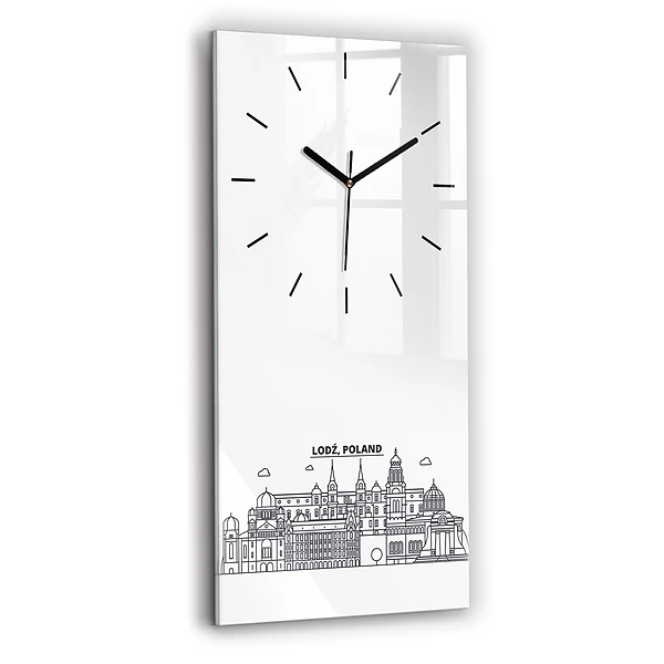 Horloge murale verticale Panorama de l'architecture de Łódź