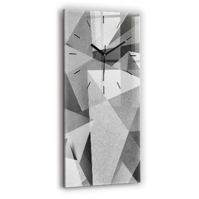 Horloge rectangulaire verticale Abstraction géométrique grise
