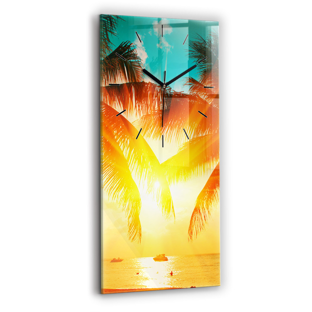 Horloge murale en verre rectangulaire Vacances Repos Été