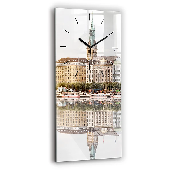 Horloge murale verticale Fleuve Hambourg Allemagne