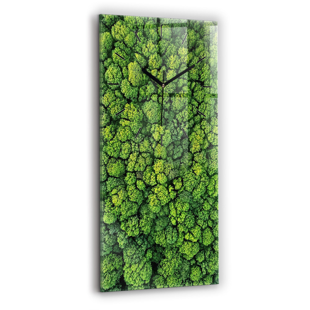 Horloge murale en verre rectangulaire Forêt vue du ciel
