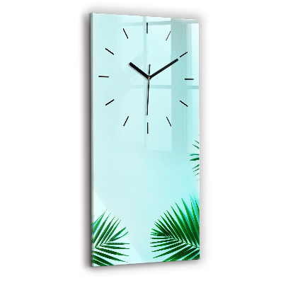 Horloge verticale en verre Palmiers verts