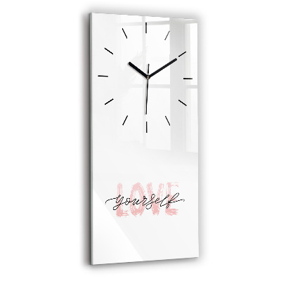 Horloge murale en verre rectangulaire Inscription 