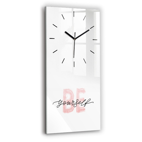 Horloge murale verticale Inscription Be yourself