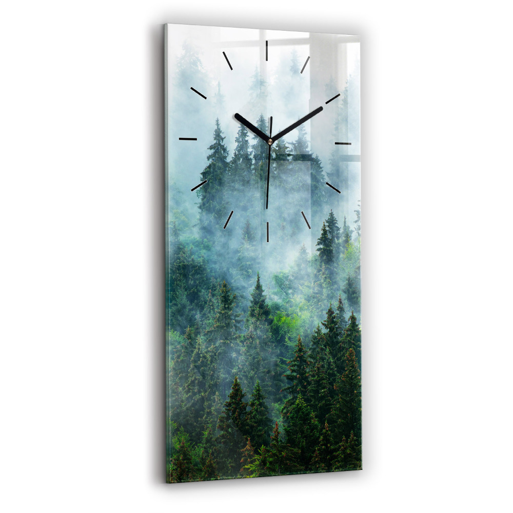Horloge murale verticale Forêt brumeuse