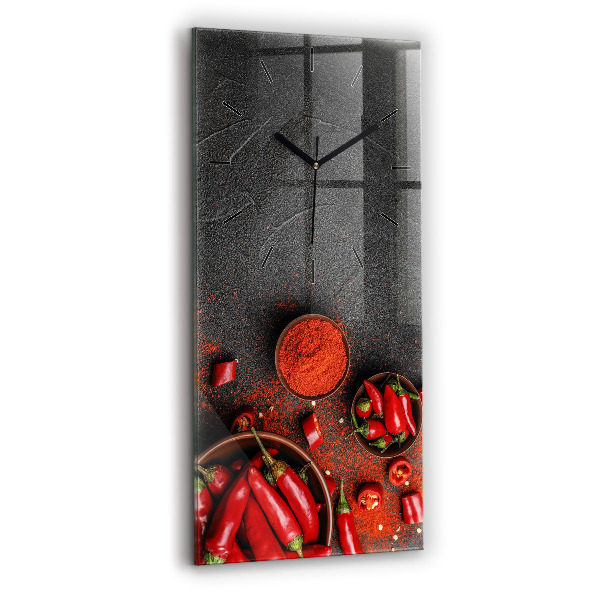 Horloge murale verticale Poivrons rouges