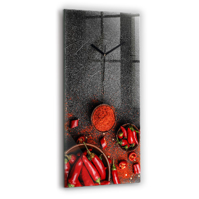 Horloge murale verticale Poivrons rouges