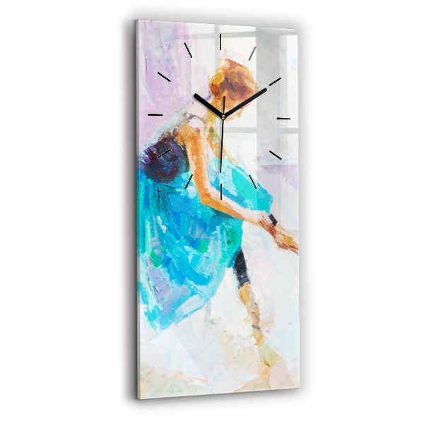 Horloge murale en verre rectangulaire Préparation d'une ballerine