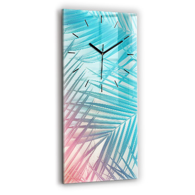 Horloge murale en verre rectangulaire Palmier tropical