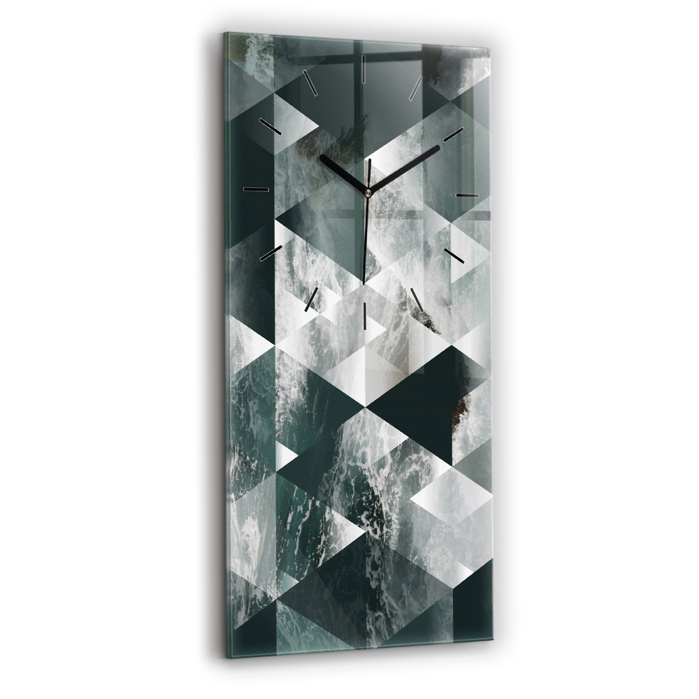 Horloge rectangulaire verticale Abstraction des vagues de la mer