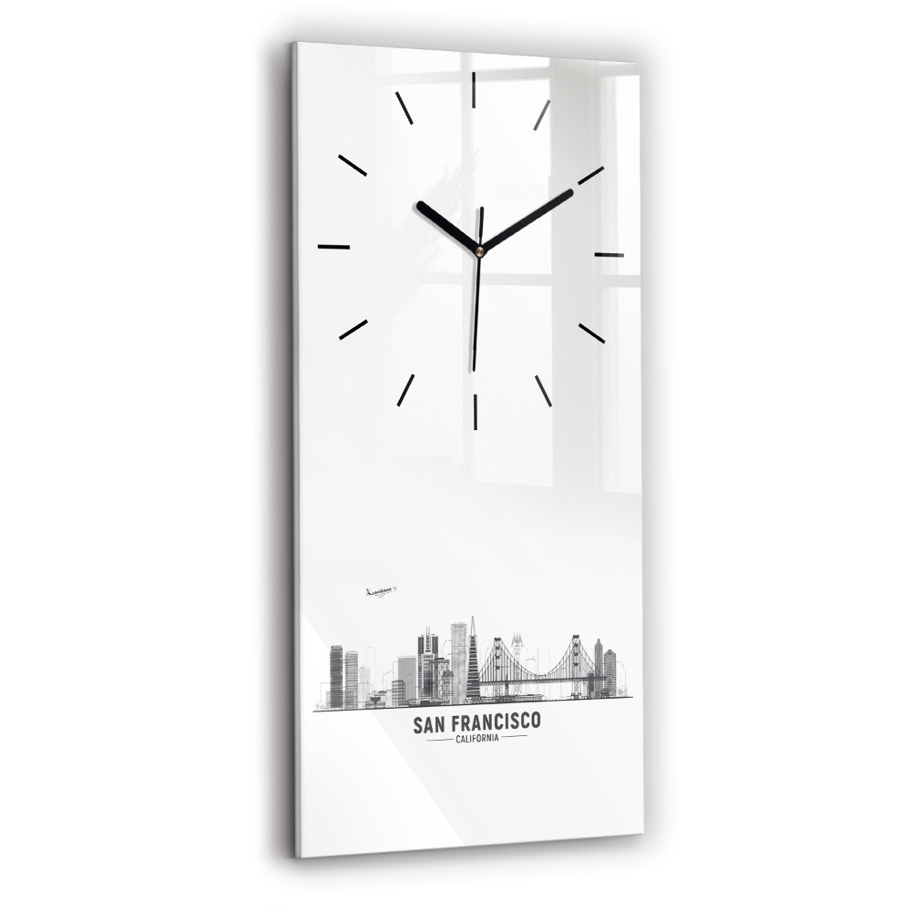 Horloge verticale en verre Panorama de San Francisco