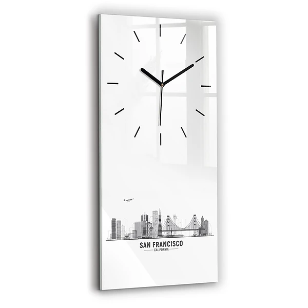 Horloge verticale en verre Panorama de San Francisco