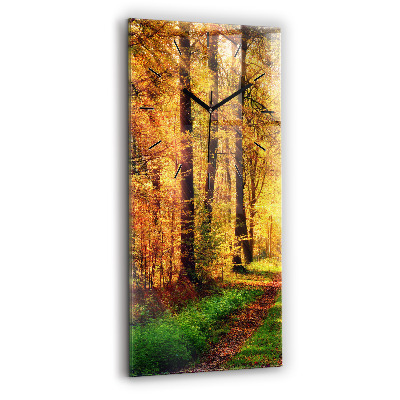 Horloge murale verticale Paysage de forêt d'automne