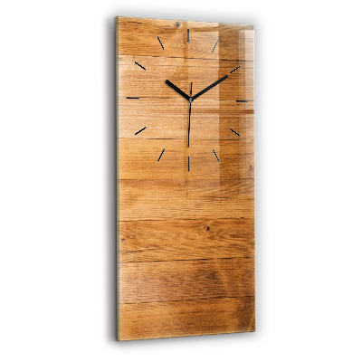 Horloge verticale en verre Planches de bois