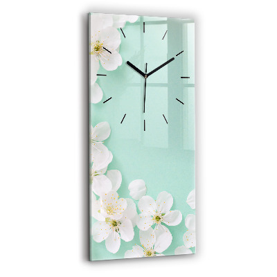 Horloge rectangulaire verticale Fleurs de pommier
