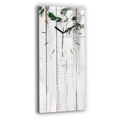 Horloge murale verticale Planches en bois clair