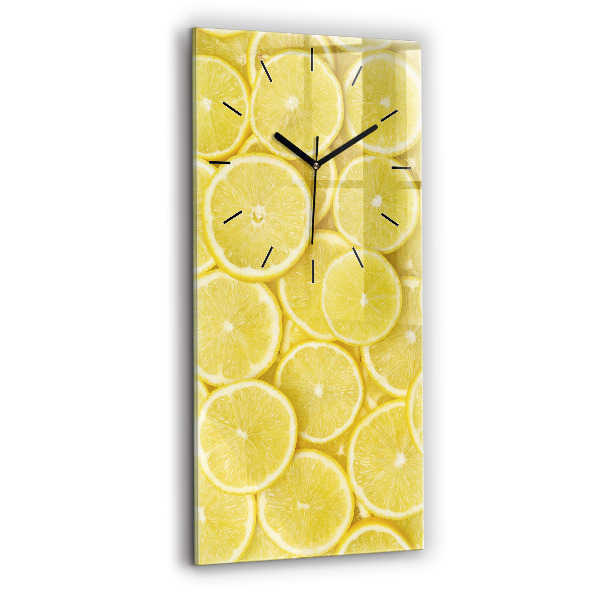 Horloge murale en verre rectangulaire Tranches de citron