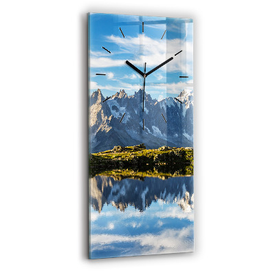 Horloge murale en verre rectangulaire Vallée de Chamonix, Alpes françaises
