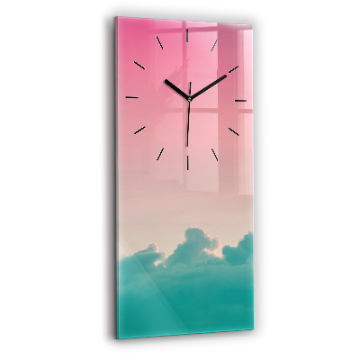 Horloge rectangulaire verticale Dégradé de ciel et de montagne