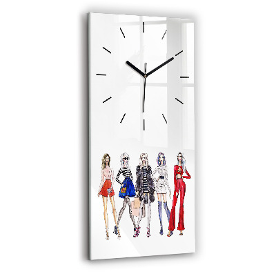 Horloge murale en verre rectangulaire Filles à la mode