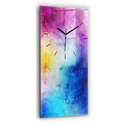 Horloge murale en verre rectangulaire Taches colorées