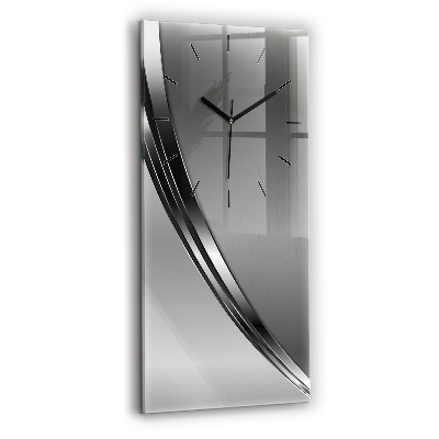 Horloge murale en verre rectangulaire Lignes argentées