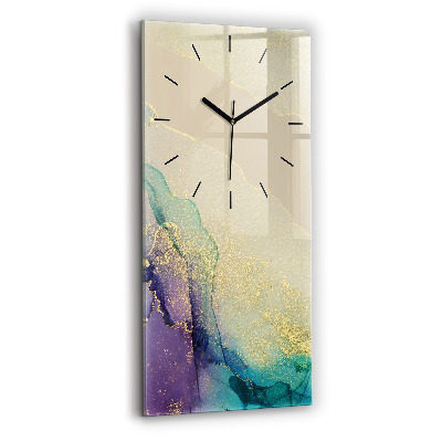Horloge verticale en verre Abstraction de couleur