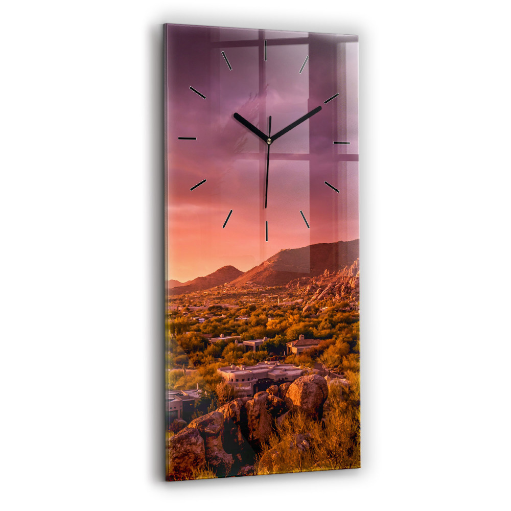 Horloge murale verticale Coucher de soleil à North Scottsdale