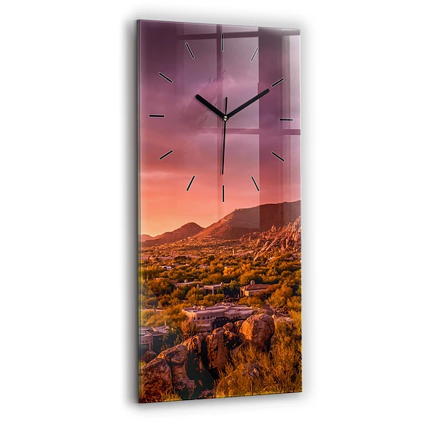 Horloge murale verticale Coucher de soleil à North Scottsdale