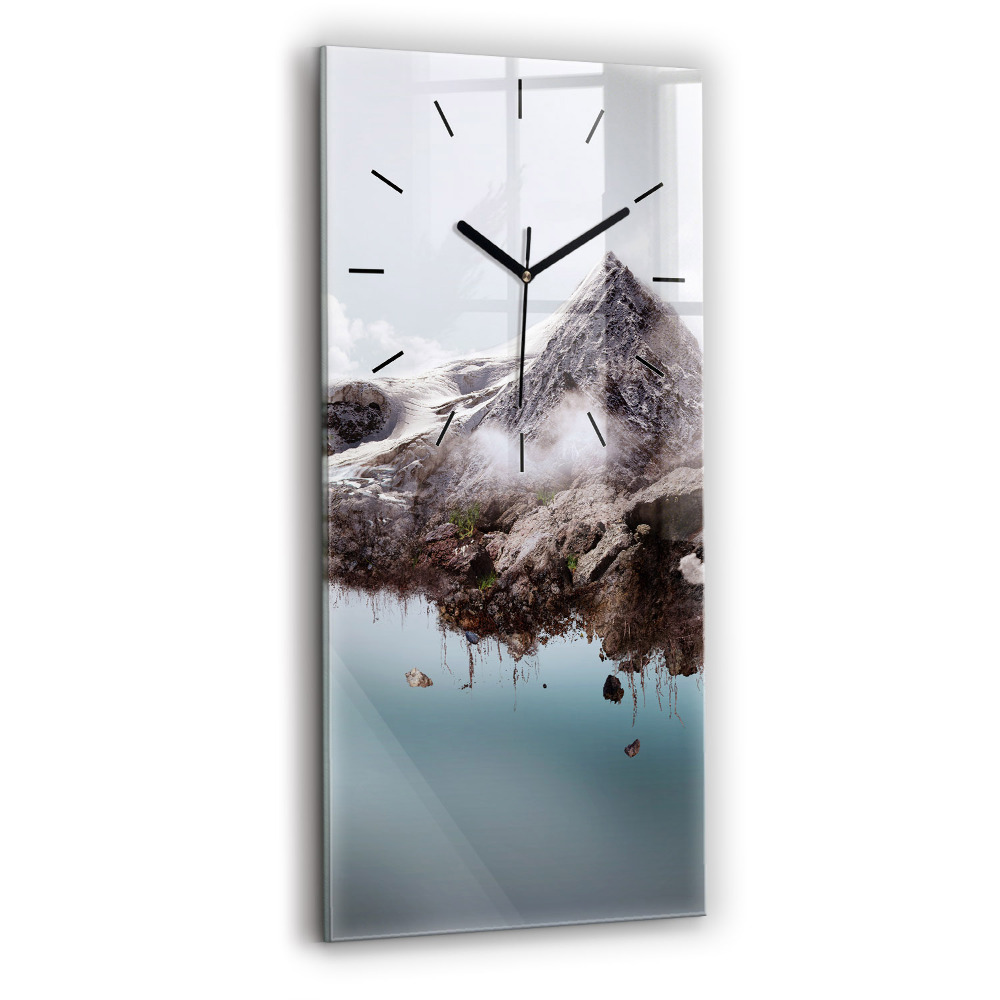 Horloge murale verticale Île volante et chute d'eau