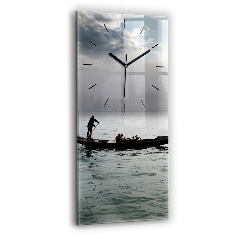 Horloge murale en verre rectangulaire Gondole à Venise