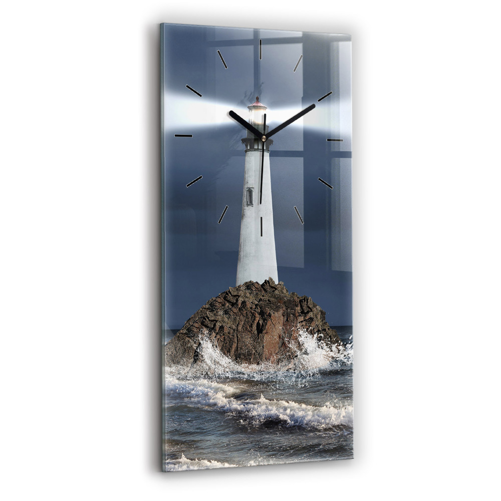 Horloge verticale en verre Phare