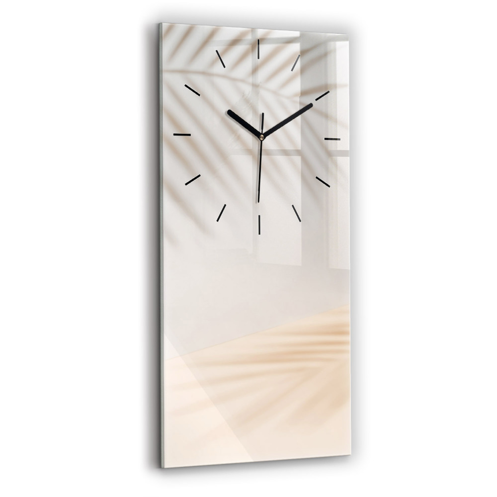 Horloge murale en verre rectangulaire Crème abstraite