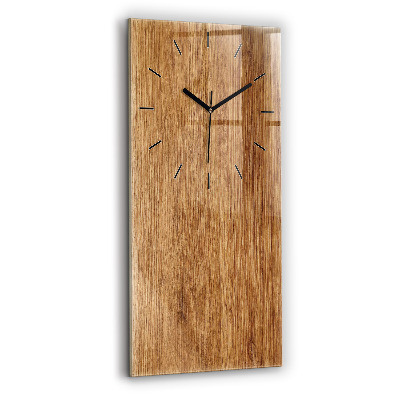Horloge murale en verre rectangulaire Bois clair