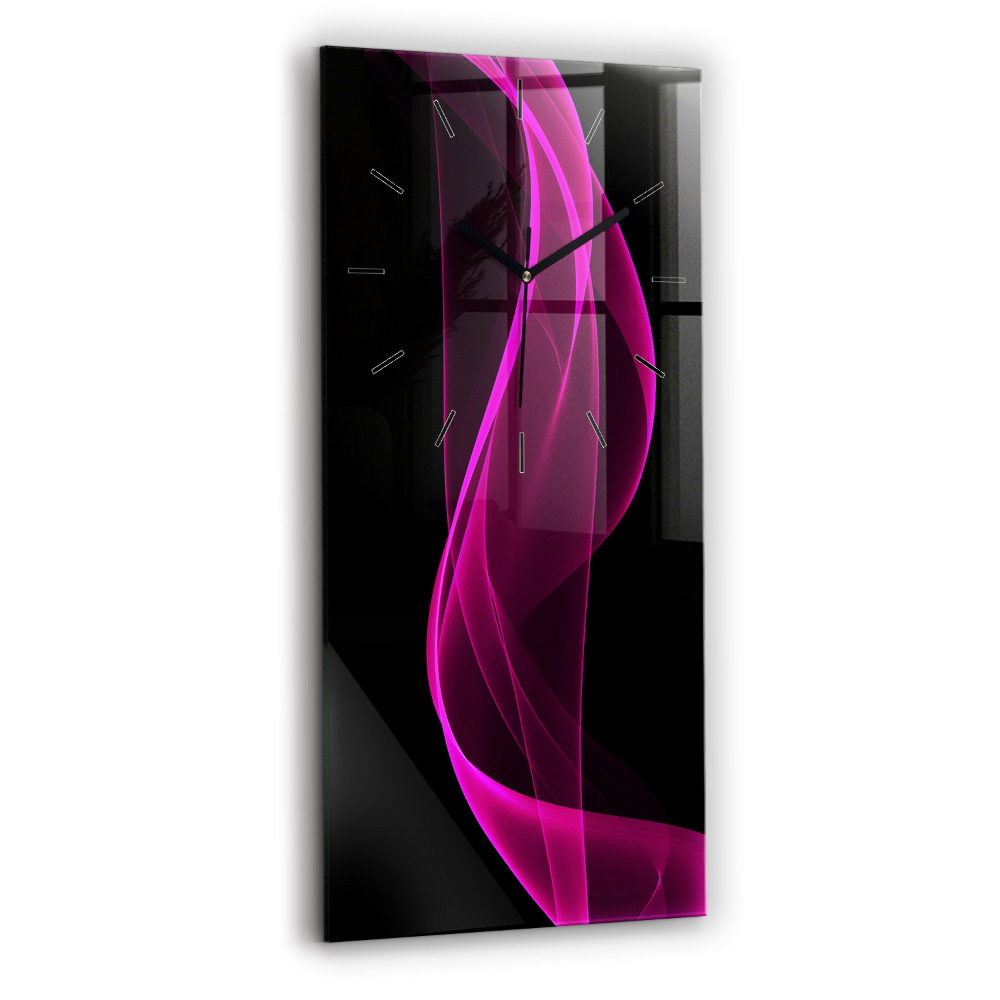 Horloge murale verticale Abstraction rose