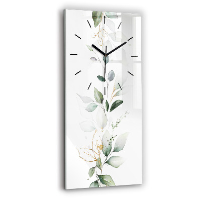 Horloge murale verticale Feuilles abstraites