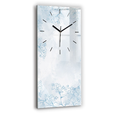 Horloge murale en verre rectangulaire Croquis de plantes
