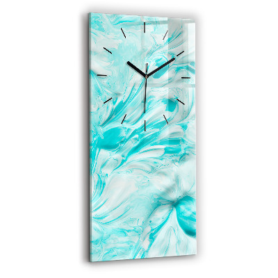 Horloge murale en verre rectangulaire Abstraction bleue
