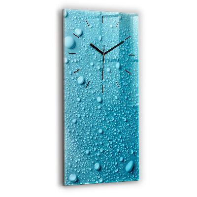 Horloge verticale en verre Gouttes d'eau sur verre