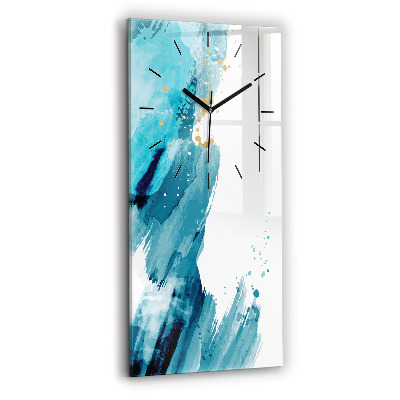 Horloge murale en verre rectangulaire Coups de pinceau