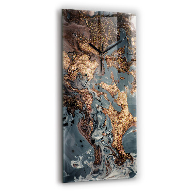 Horloge rectangulaire verticale Marbre or abstrait